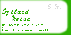 szilard weiss business card